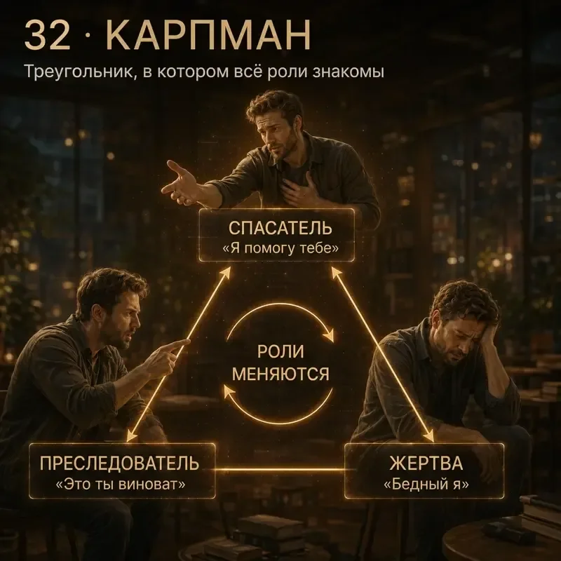Треугольник Карпмана: три роли, по которым ходят годами